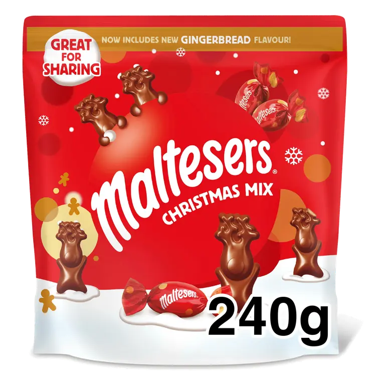 Maltesers Milk Chocolate & Gingerbread Christmas Pouch 240g