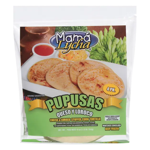 Pupusas Cheese & Loroco Stuffed - 4 ct