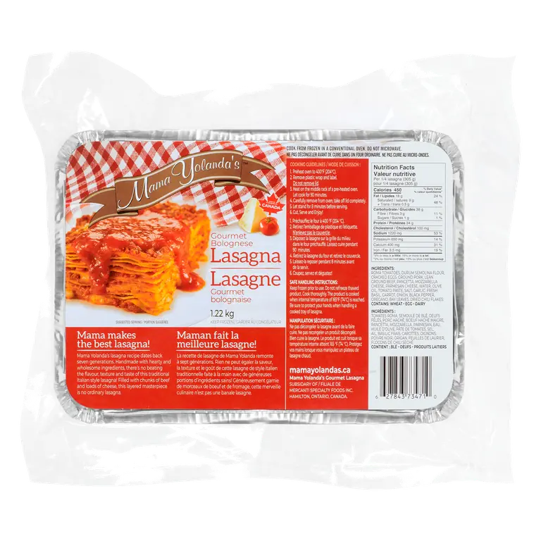 Mama Yolandas Frozen Mini Bolognese Lasagna 1.22 kg