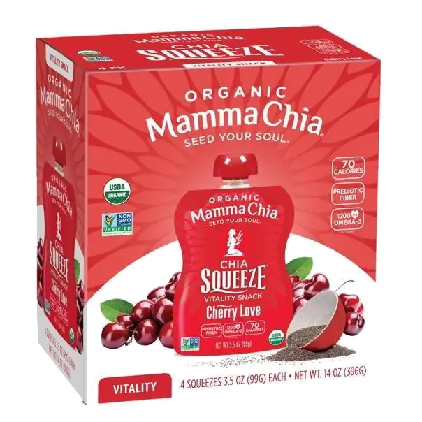 Mamma Chia Cherry Love Fruit Pouches, 14oz/4ct