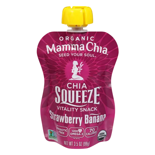 Strawberry Banana Organic Chia Vitality Squeeze Snack