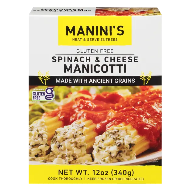 Gluten Free Spinach & Cheese Manicotti Frozen
