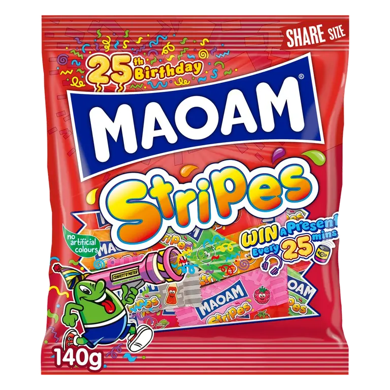 Stripes Sweets Share Bag 140g