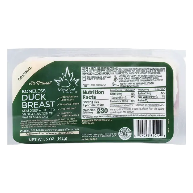 Maple Leaf Farms Boneless Original Duck Breast