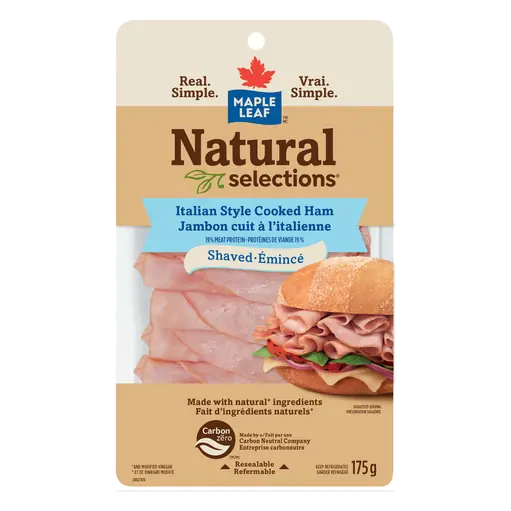 Natural Selections Deli Shaved Ham Italian Style 175 g