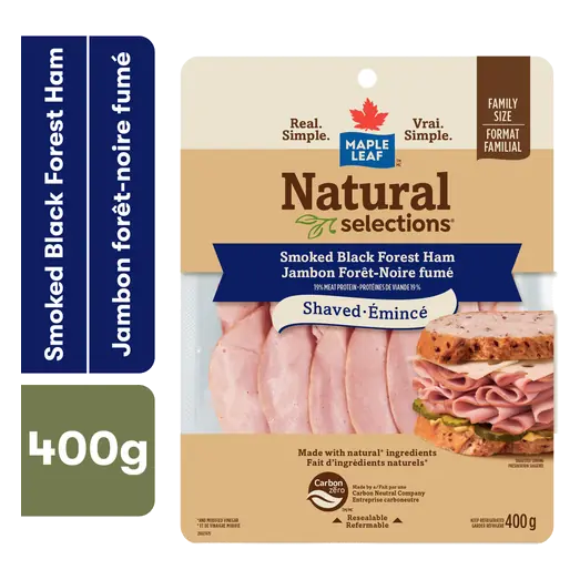 Natural Selections Deli Shaved Smoked Ham Black Forest Family Size 400 g