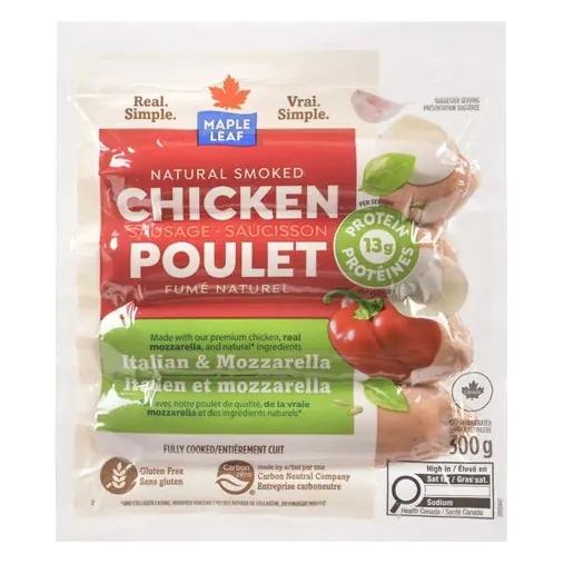 Natural Smoked Chicken Sausage Italian & Mozzarella 300 g