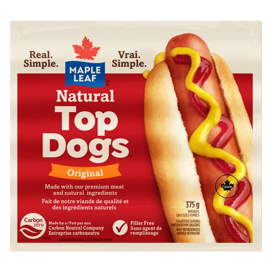 Natural Top Dogs Hot Dogs Original 375 g