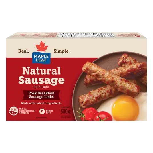 Natural Sausage Fully Cooked Pork Breakfast 300 g