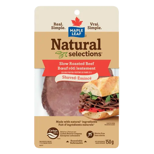 Natural Selections Deli Shaved Beef Slow Roasted 150 g