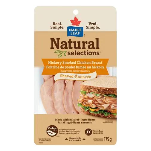 Natural Selections Deli Shaved Chicken Breast Hickory Smoked 175 g
