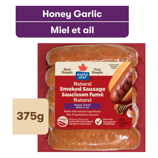 Natural Smoked Sausage Honey Garlic 375 g