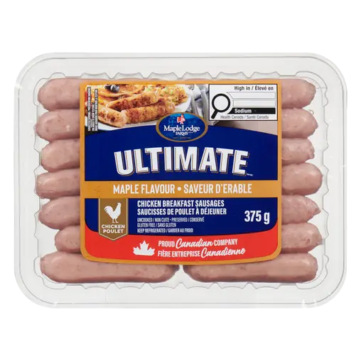 Frozen Ultimate Chicken Sausage Uncooked Maple Flavored 375 g