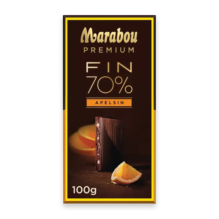 Chokladkaka Premium 70%kakao Orange 100g
