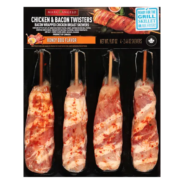 Honey BBQ Bacon Twisters Chicken Breast Skewers - 4 ct