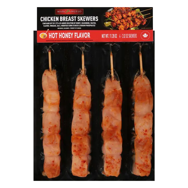 Hot Honey Chicken Breast Skewers - 4 ct