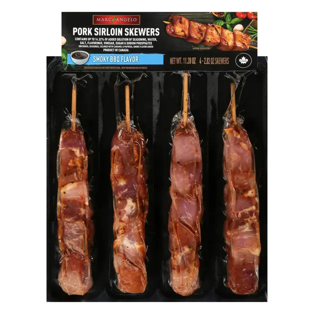 Smoky BBQ Flavor Pork Sirloin Skewers - 4 ct