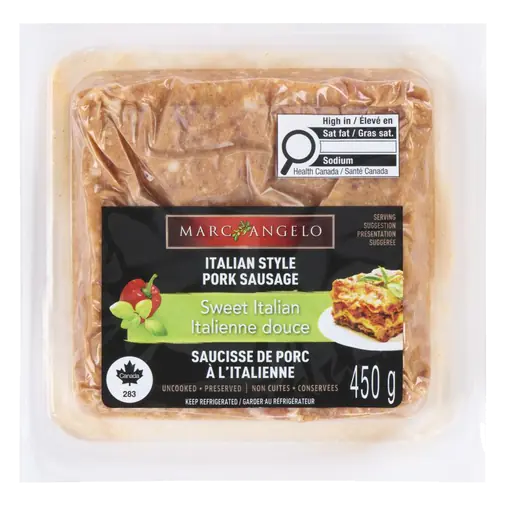 Frozen Grind Pork Sausage Sweet Italian 450 g