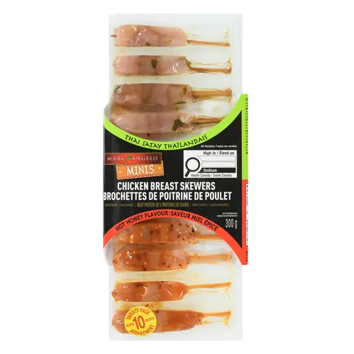 Minis Chicken Breast Skewers Thai Satay & Hot Honey Variety Pack 10 Skewers 300 g