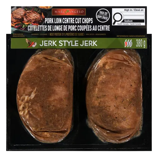 Pork Loin Centre Cut Chops Thick Cut Jerk Style 380 g