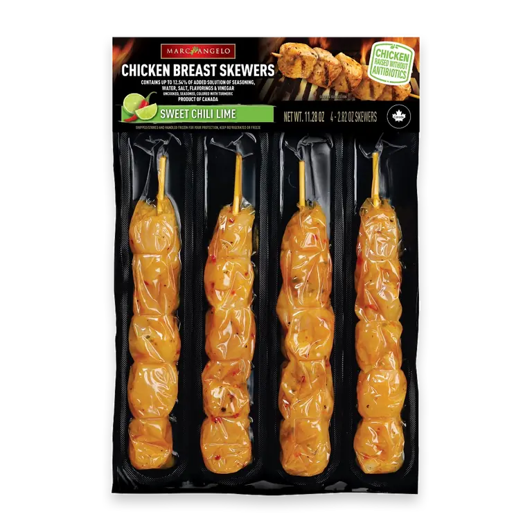Sweet Chili Lime Chicken Breast Skewers