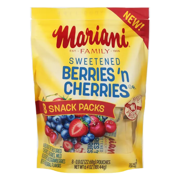 Sweetened Berries 'N Cherries Snack Packs - 8 ct