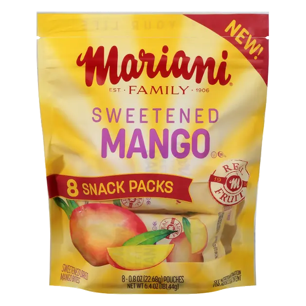 Sweetened Dried Mango Bites Snack Packs - 8 ct