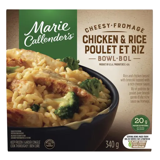 Marie Callender's Frozen Meal Bowl Aged Cheddar Cheesy Chicken And Rice 340 g