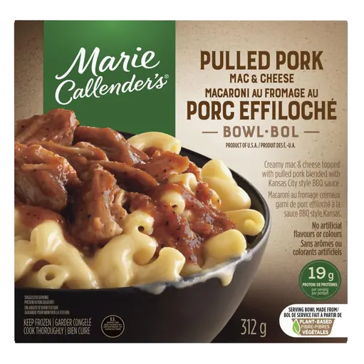 Marie Callender's Frozen Meal Bowl BBQ Pulled Pork Mac And Cheese 312 g