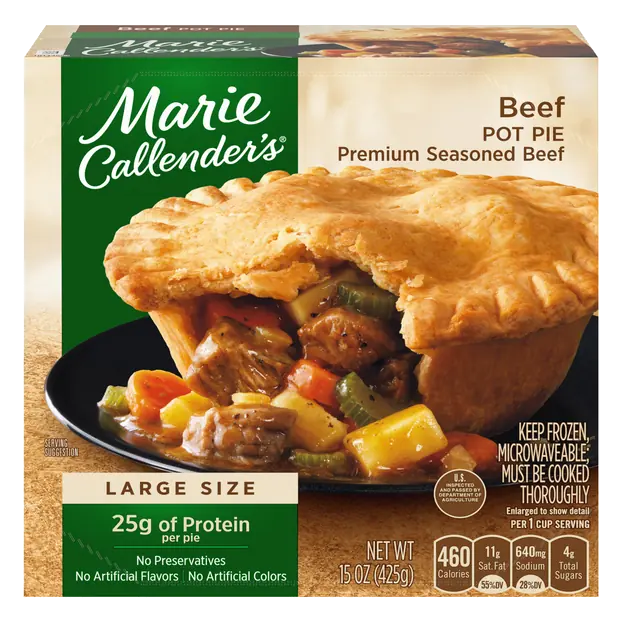 Beef Pot Pie Large Size 25g Protein Frozen Meal