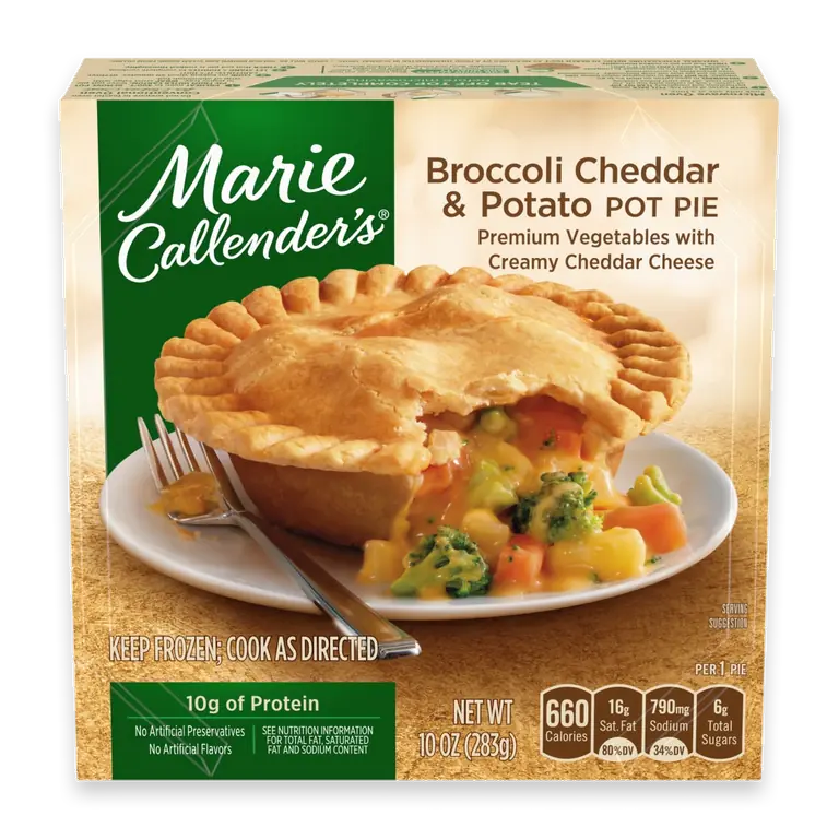 Broccoli Cheddar And Potato Pot Pie Frozen Meal