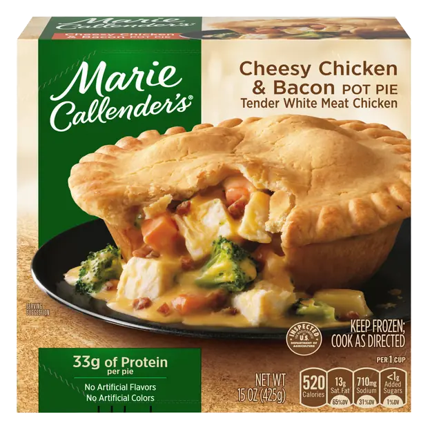 Cheesy Chicken & Bacon Pot Pie 33g Protein Frozen