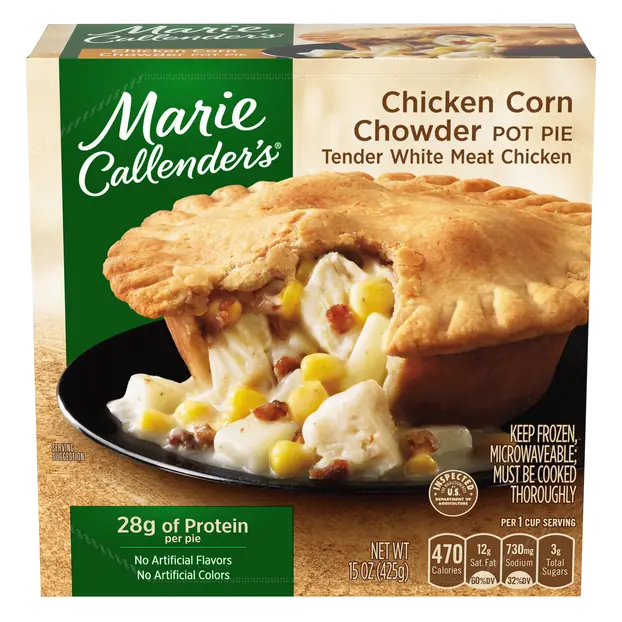 Chicken Corn Chowder Pot Pie 28g Protein Frozen Meal
