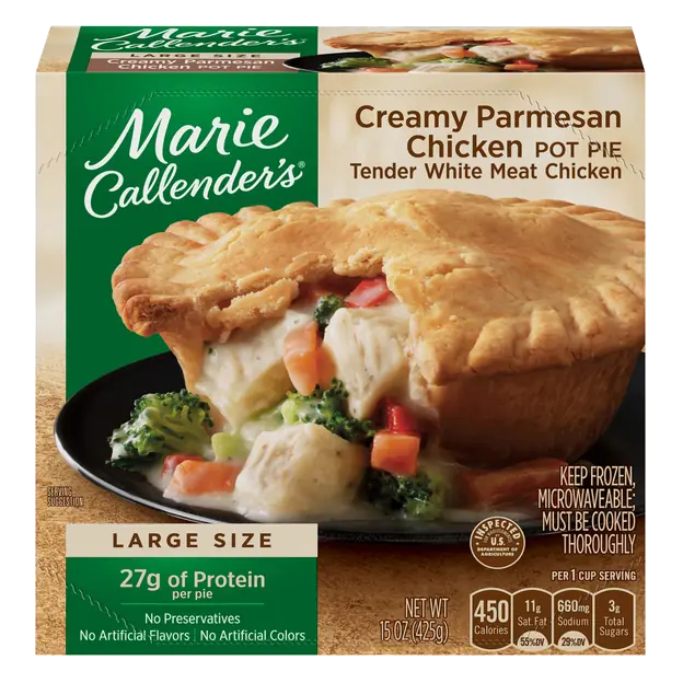 Creamy Parmesan Chicken Pot Pie Large Size Frozen Meal
