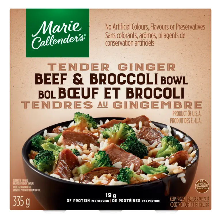 Frozen Entrée Bowl Tender Ginger Beef & Broccoli 335 g