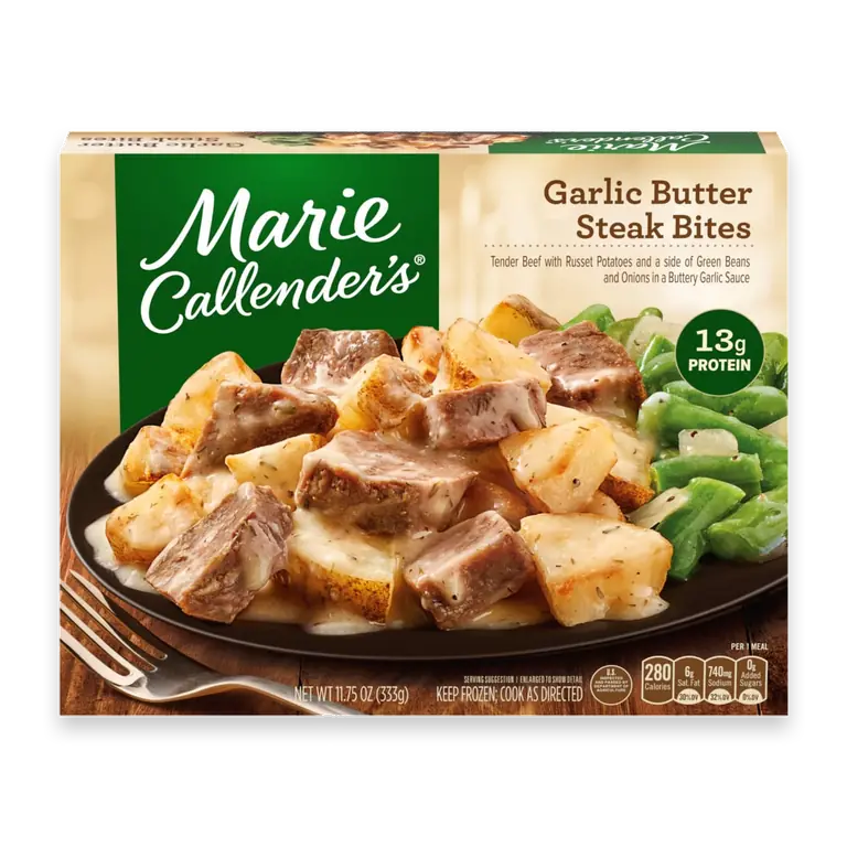 Garlic Butter Steak Bites With Vegetables Single-Serve Frozen Meal
