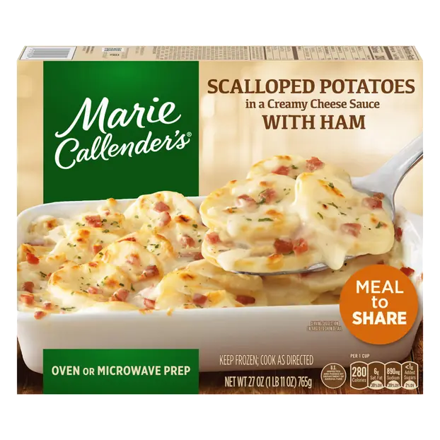 Scalloped Potatoes in Cheese Sauce with Ham Frozen Meal