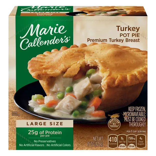 Turkey Pot Pie Large Size 25g Protein Frozen Meal