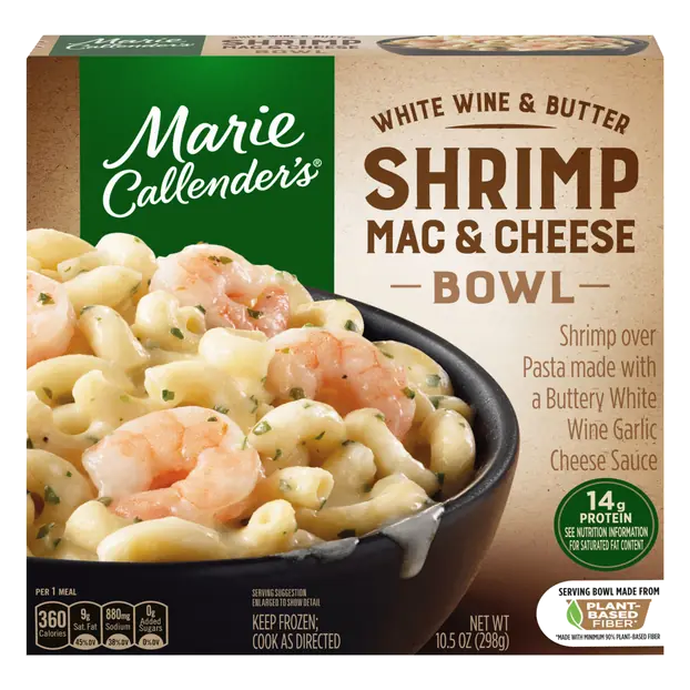 White Wine & Butter Shrimp Mac & Cheese Bowl Frozen Meal