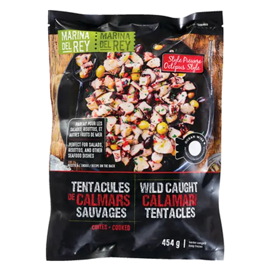 Cooked Frozen Calamari Tentacle Wild Caught 454 g