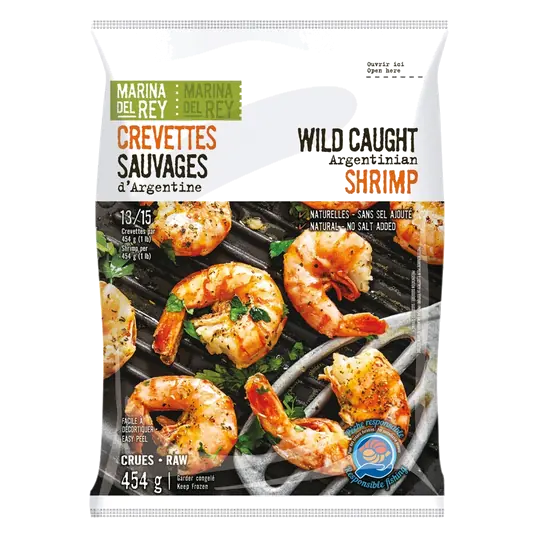 Frozen Wild Raw Shrimp Argentinian 454 g