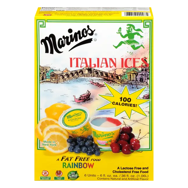 Fat Free Rainbow Italian Ices - 6 ct