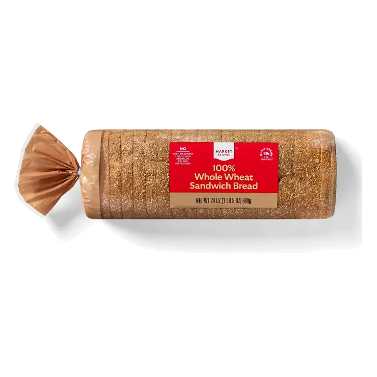 100% Whole Wheat Sandwich Bread - 24oz - Market Pantry™