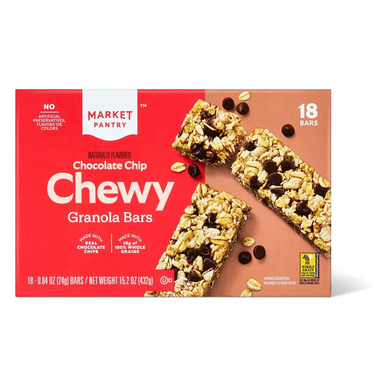 Chocolate Chip Chewy Granola Bars