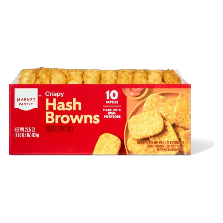 Frozen Crispy Hash Brown Potato Patties - 22.5oz/10ct - Market Pantry™