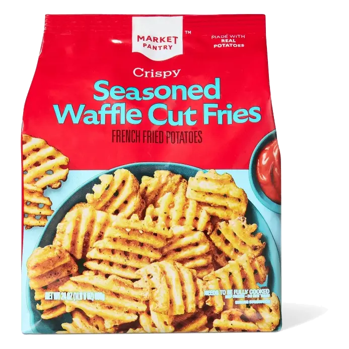 Frozen Crispy Seasoned Waffle-Cut French Fries - 24oz - Market Pantry™