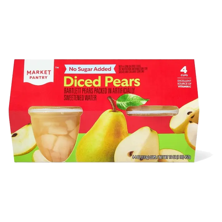 No Sugar Added Diced Bartlett Pears Packed in Water