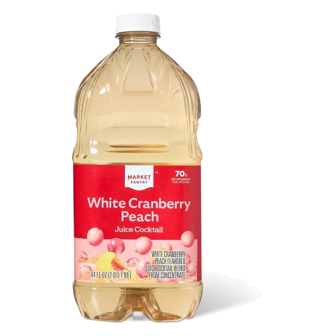 Peach White Cranberry Juice, 64 fl oz Bottle Market Pantry