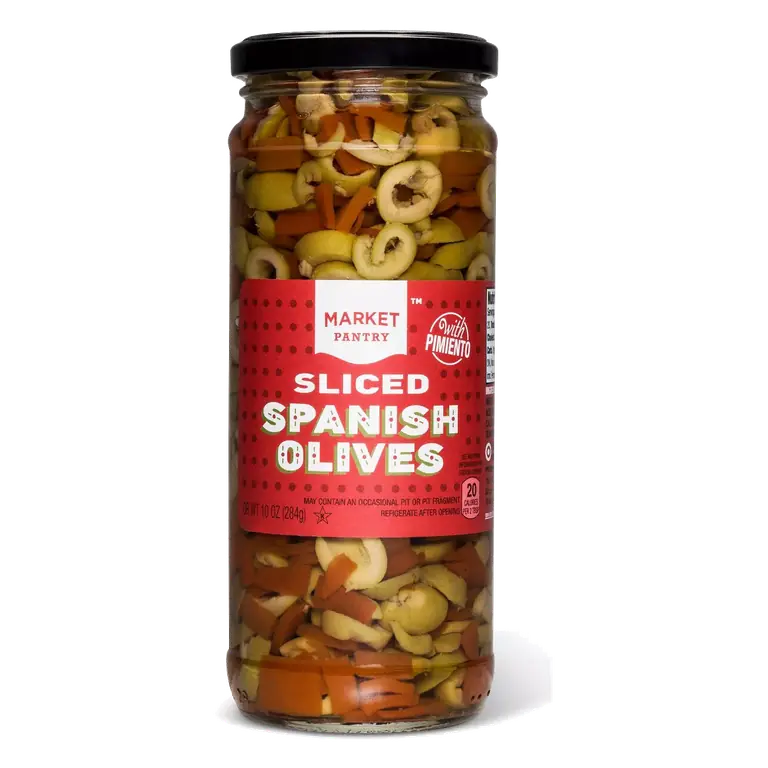 Spanish Sliced Salad Olives with Pimiento