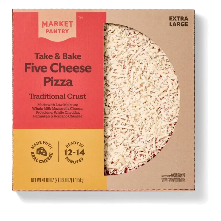 Take and Bake Five Cheese Traditional Crust Pizza 16" - 41.8oz - Market Pantry